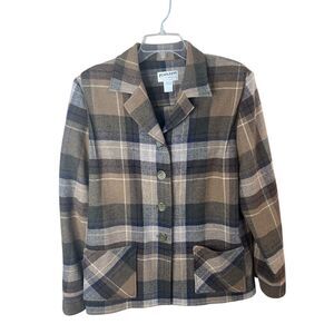Pendleton Heritage Men's Plaid Wool 49er Jacket Brown Size L Vintage